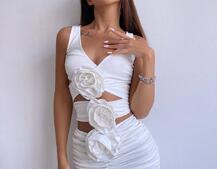 Комплект: топ та спідниця з трояндами    Комплект: топ та спідниця з трояндами    | PUSHKA SHOP