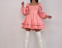 Корсетна сукня  з пишною подвійною спідницею та рюшами  | PUSHKA SHOP