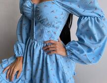 Сукня з квітковим принтом з воланами на ґудзиках  Сукня з квітковим принтом з воланами на ґудзиках  | PUSHKA SHOP