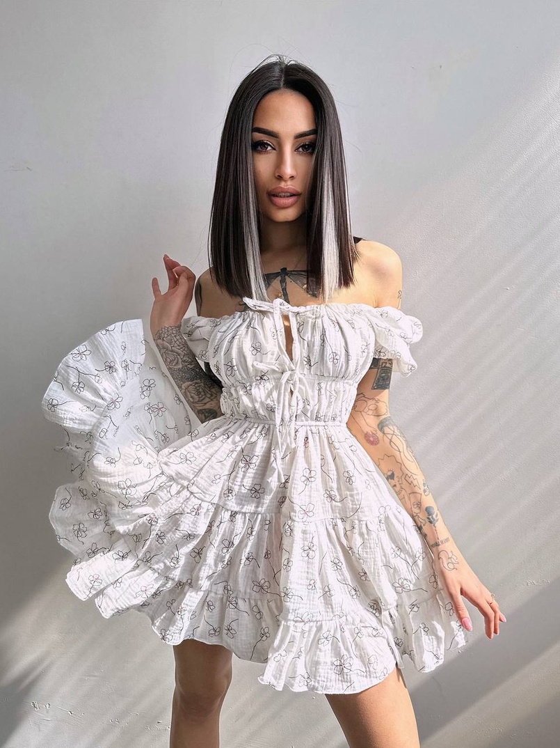 Муслинова сукня з принтом | PUSHKA SHOP