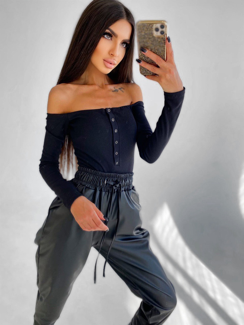 Джоггеры из эко-кожи | PUSHKA SHOP