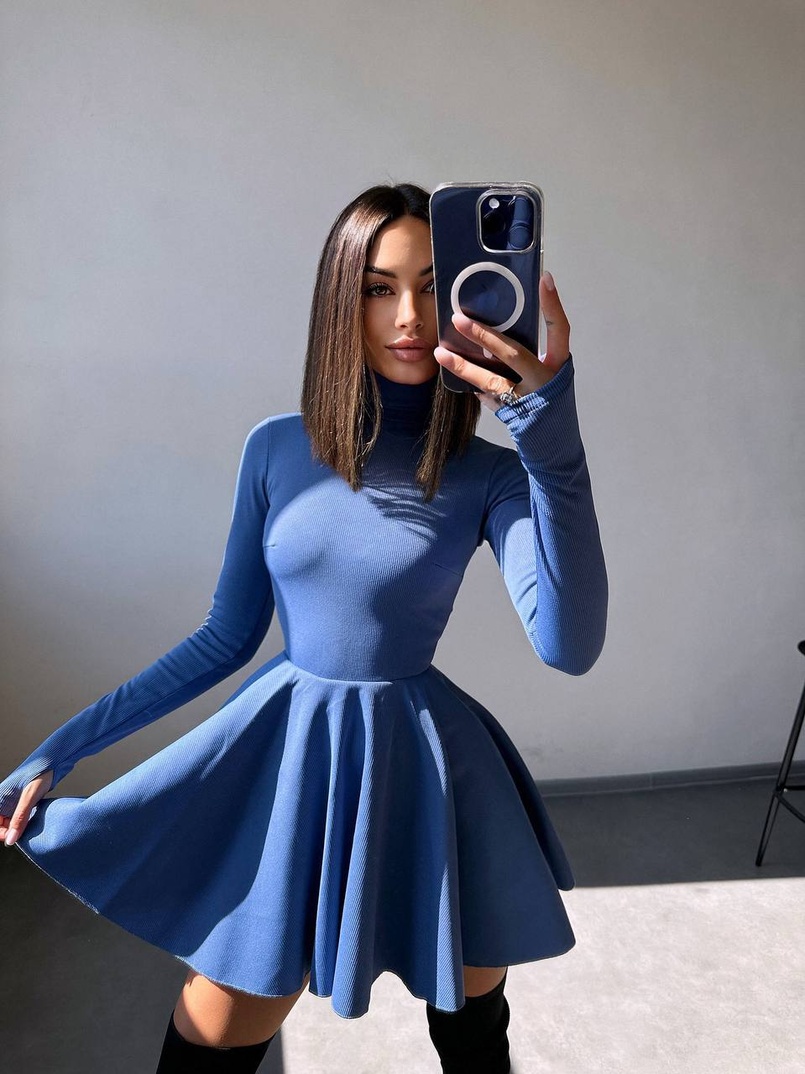 Сукня міні зі спідницею-сонцем  | PUSHKA SHOP