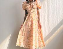 Сукня- міді  з квітковим принтом | PUSHKA SHOP