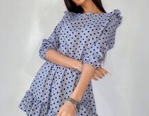 Милое платье в горошек с оборками Милое платье в горошек с оборками | PUSHKA SHOP