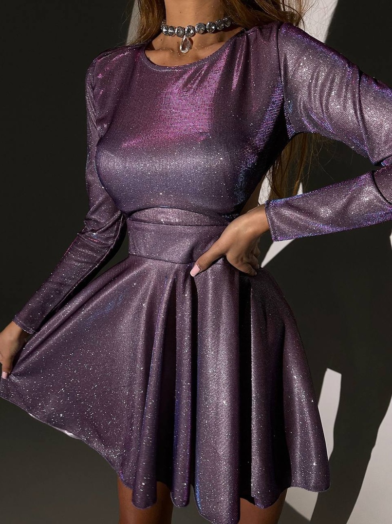 Блискуча сукня з відкритою  спинкою | PUSHKA SHOP
