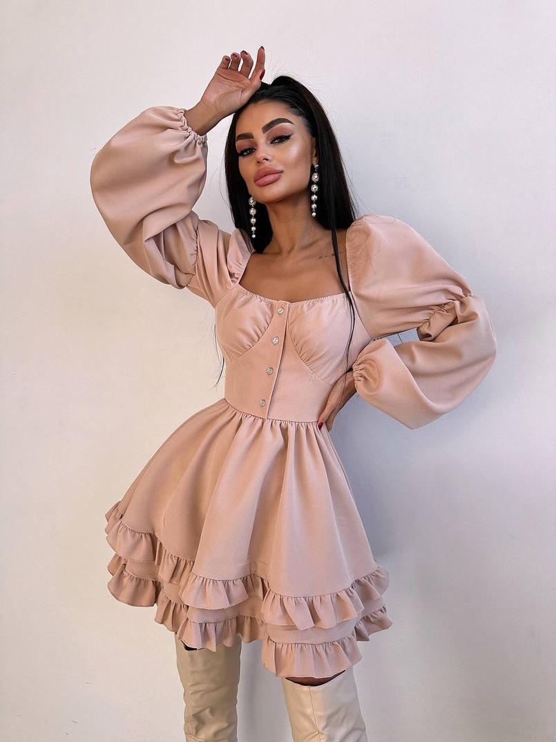 Лялькова сукня з пишною спідницею та корсетним верхом  Лялькова сукня з пишною спідницею та корсетним верхом  | PUSHKA SHOP