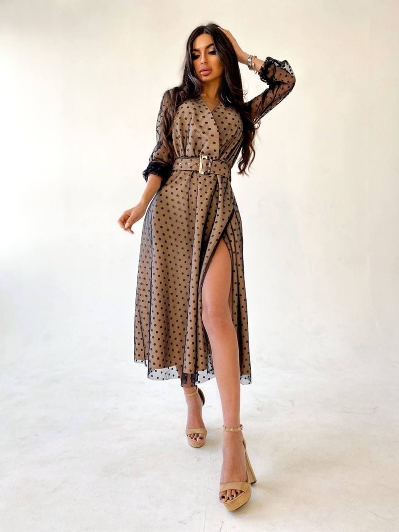 Платье миди с блестками  | PUSHKA SHOP