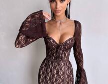 Мереживна сукня максі з чашечками    | PUSHKA SHOP