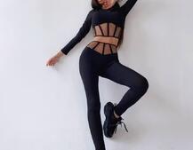 Трикотажный костюм: леггинсы и топ  с корсетными элементами | PUSHKA SHOP