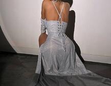 Сяючий комплект: корсет+ рукавички + спідниця максі Сяючий комплект: корсет+ рукавички + спідниця максі | PUSHKA SHOP