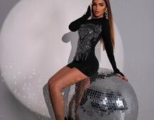 Сукня міні декорована стразами  | PUSHKA SHOP