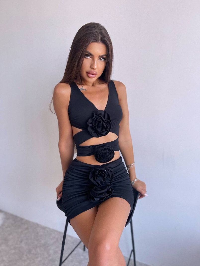 Комплект: топ та спідниця з трояндами Комплект: топ та спідниця з трояндами | PUSHKA SHOP