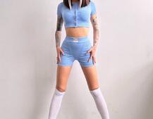 Комплект: топ на ґудзиках + велосипедки | PUSHKA SHOP