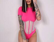 Трикотажне боді з сітчастою вставкою | PUSHKA SHOP