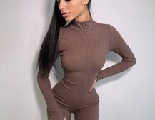 Трикотажный облегающий комбинезон  | PUSHKA SHOP