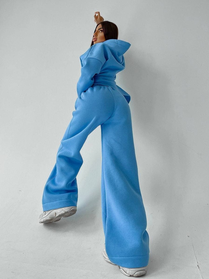 Тёплый костюм с расклешенными брюками   | PUSHKA SHOP