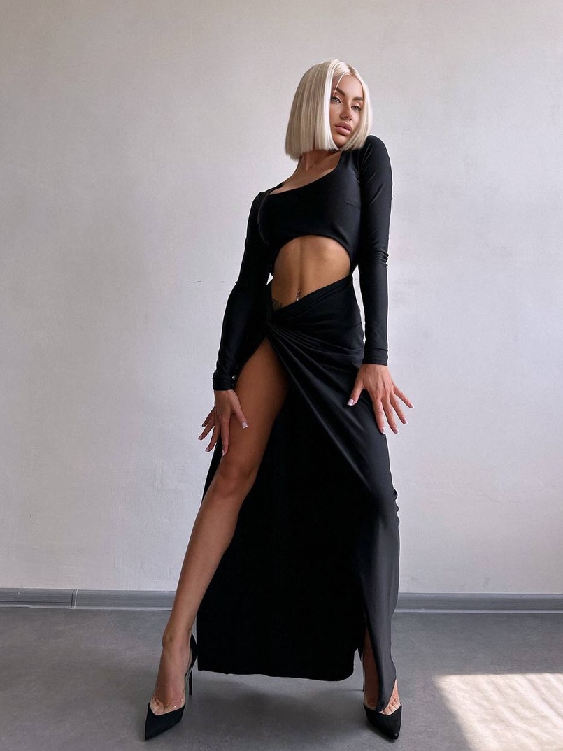 Сукня міді з драпіруванням . | PUSHKA SHOP