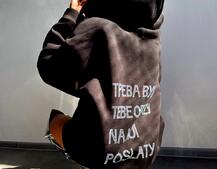 Трендове худі over size із сяючими стразами  | PUSHKA SHOP