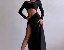 Сукня міді з драпіруванням . | PUSHKA SHOP