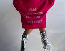 Трендове худі over size із сяючими стразами  | PUSHKA SHOP