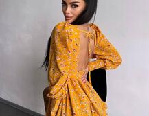 Сукня міні з пишною спідницею та драпіруванням на талії | PUSHKA SHOP