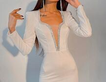 Платье,декорированное стразами   | PUSHKA SHOP