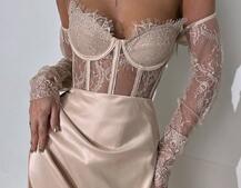 Комплект: мереживний корсет  +  спідниця максі   | PUSHKA SHOP