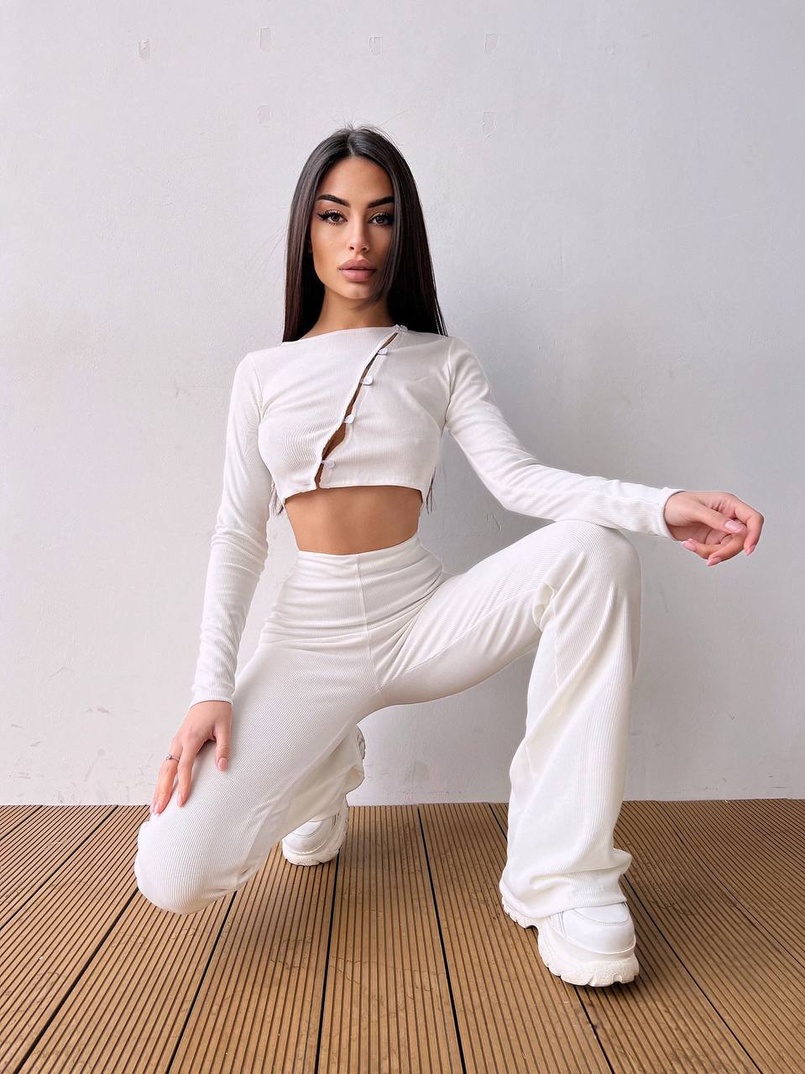 Комплект : штани кльош і топ на ґудзиках   | PUSHKA SHOP