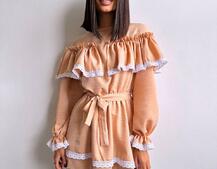 Сукня декорована мереживом | PUSHKA SHOP