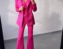 Костюм: піджак на підкладці, штани кльош+ жилет  | PUSHKA SHOP