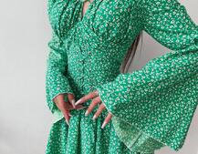 Комплект: платье с расклешенными рукавами + корсет  | PUSHKA SHOP