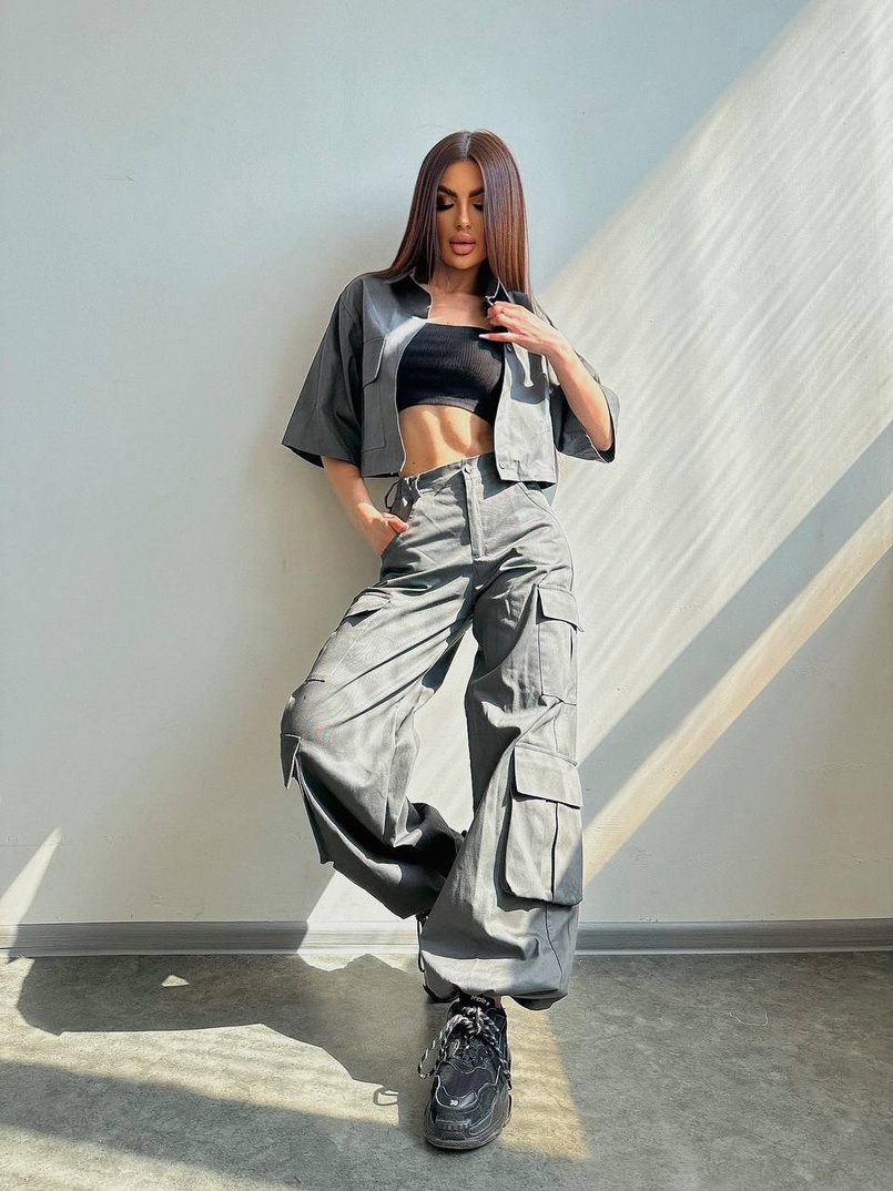 Комплект: сорочка та штани карго Комплект: сорочка та штани карго | PUSHKA SHOP