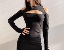 Трикотажное платье по фигуре со шнуровкой на ножке Трикотажное платье по фигуре со шнуровкой на ножке | PUSHKA SHOP