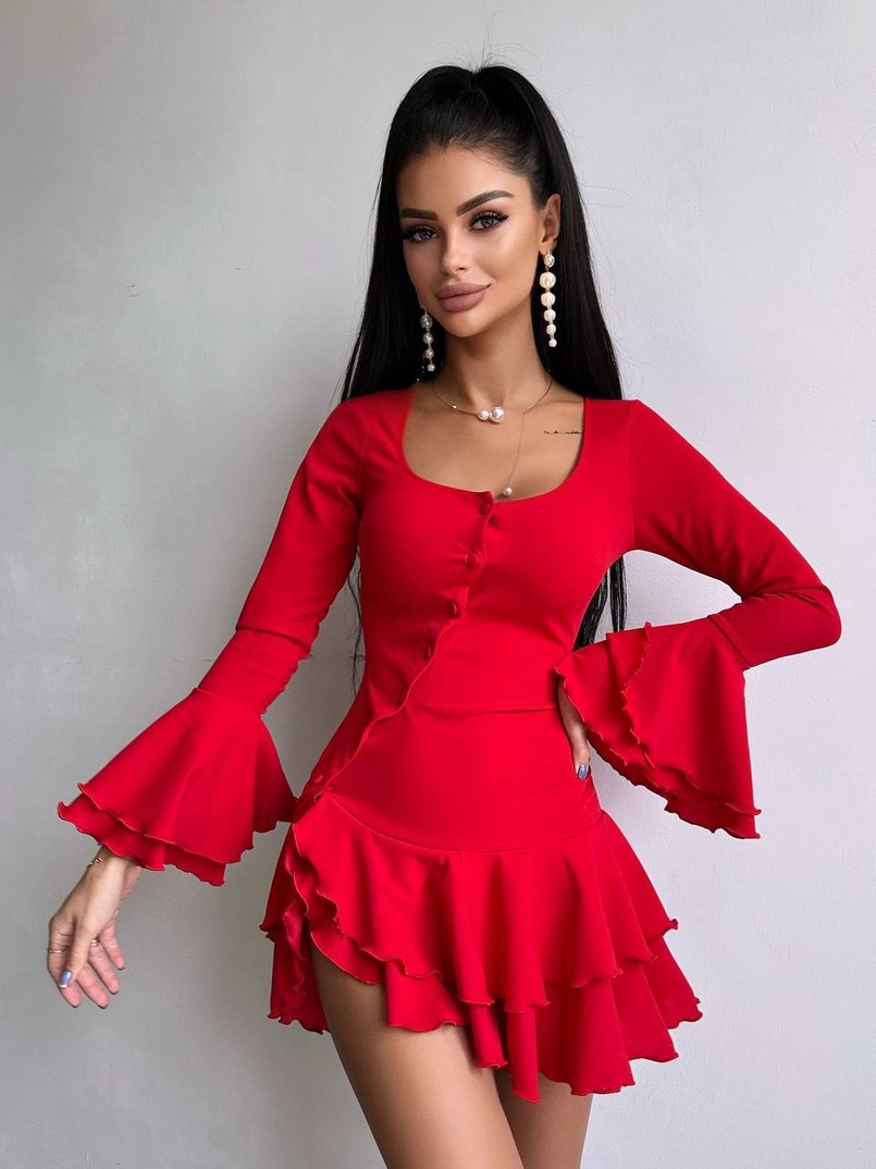 Сукня з з воланами на ґудзиках Сукня з з воланами на ґудзиках | PUSHKA SHOP