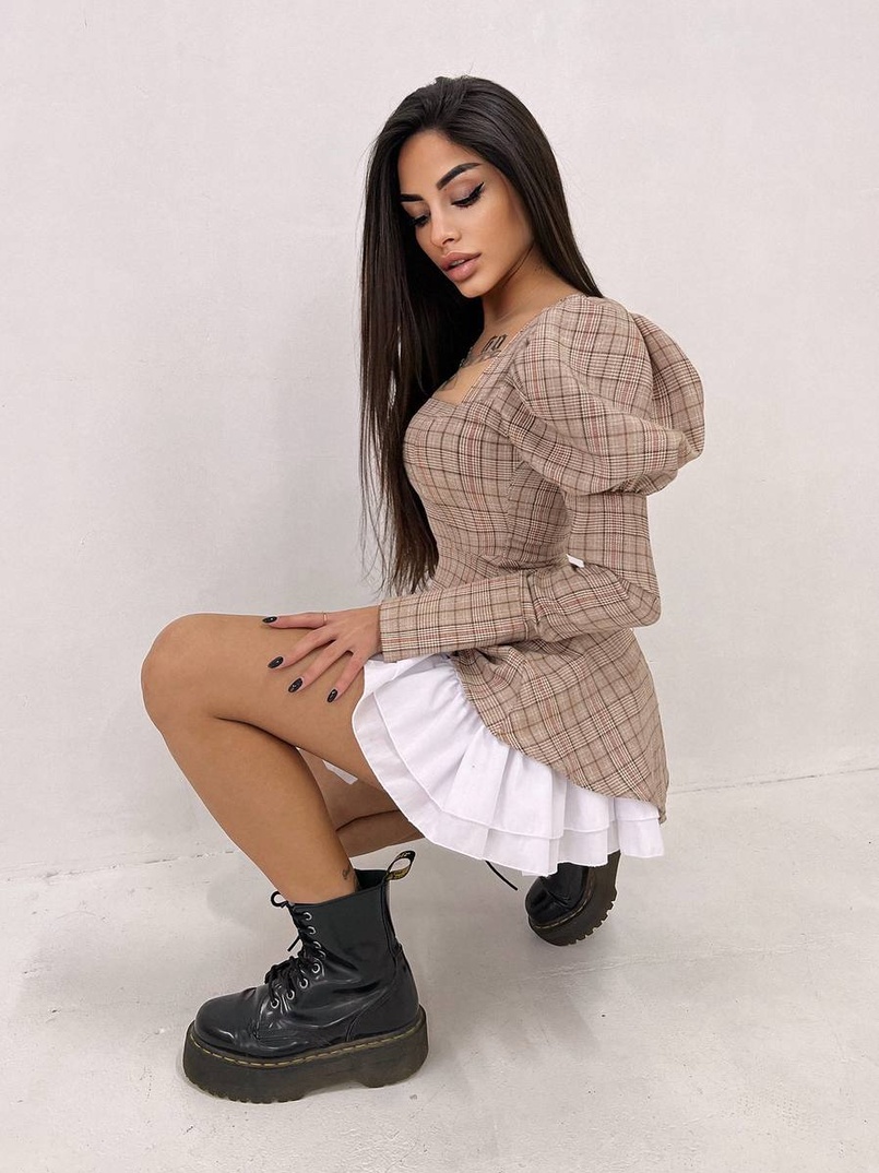 Сукня з об'ємними рукавами + спідниця з воланами | PUSHKA SHOP