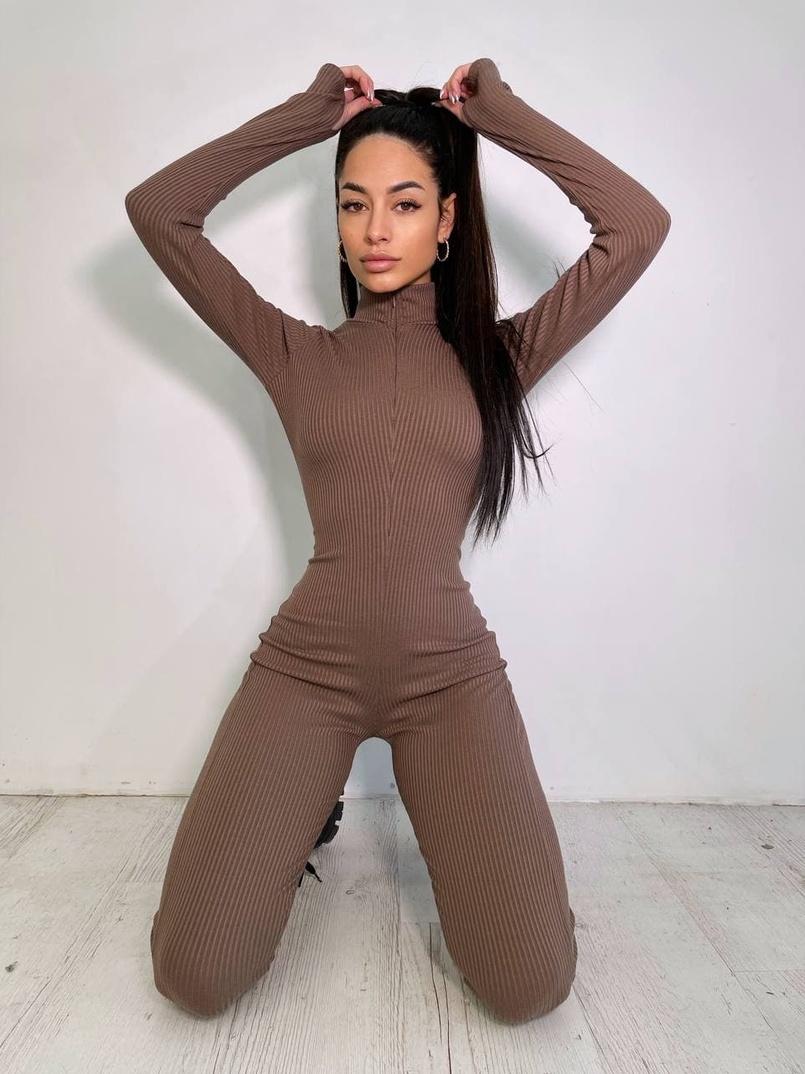 Трикотажный облегающий комбинезон  | PUSHKA SHOP