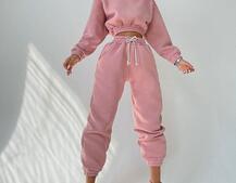 Тёплый базовый костюм на флисе с объемными капюшоном  Тёплый базовый костюм на флисе с объемными капюшоном  | PUSHKA SHOP