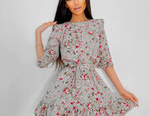 Милое цветочное платье с оборками Милое цветочное платье с оборками | PUSHKA SHOP