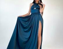 Платье макси с разрезом на юбке и верхом на завязках Платье макси с разрезом на юбке и верхом на завязках | PUSHKA SHOP