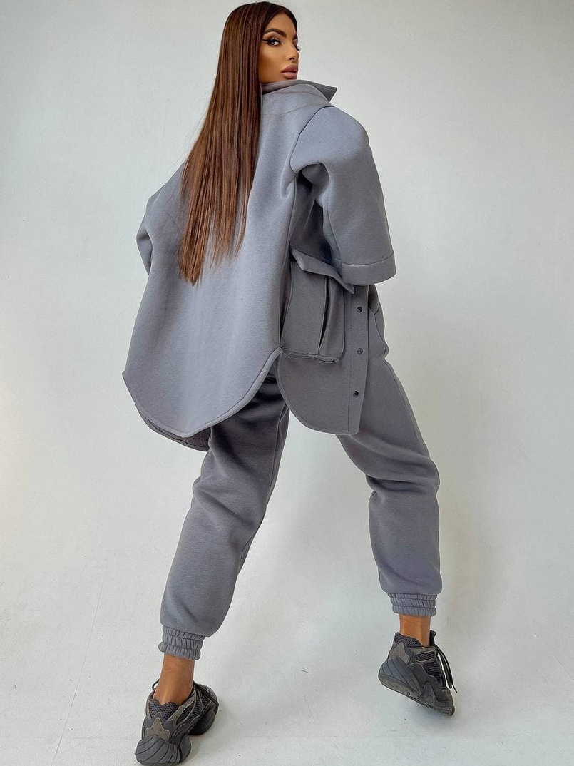 Комплект: тёплая рубашка на кнопках + джоггеры Комплект: тёплая рубашка на кнопках + джоггеры | PUSHKA SHOP