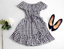 Хлопковое летнее платье в клетку Хлопковое летнее платье в клетку | PUSHKA SHOP