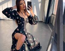 Сукня міді з квітковим принтом  | PUSHKA SHOP