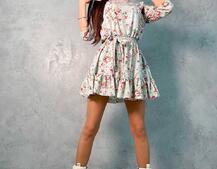 Милое цветочное платье с оборками Милое цветочное платье с оборками | PUSHKA SHOP