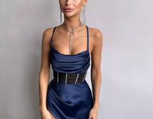 Комплект: корсет, декорований стразами + спідниця максі з драпіруванням Комплект: корсет, декорований стразами + спідниця максі з драпіруванням | PUSHKA SHOP