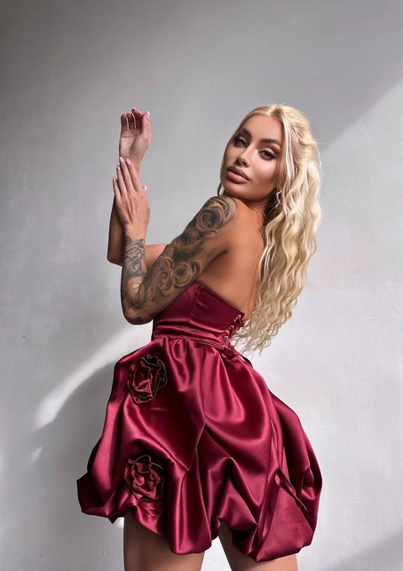 Комплект: корсет з  + спідниця декорована трояндами  | PUSHKA SHOP