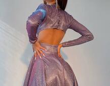 Блискуча сукня міні з відкритою спиною  | PUSHKA SHOP