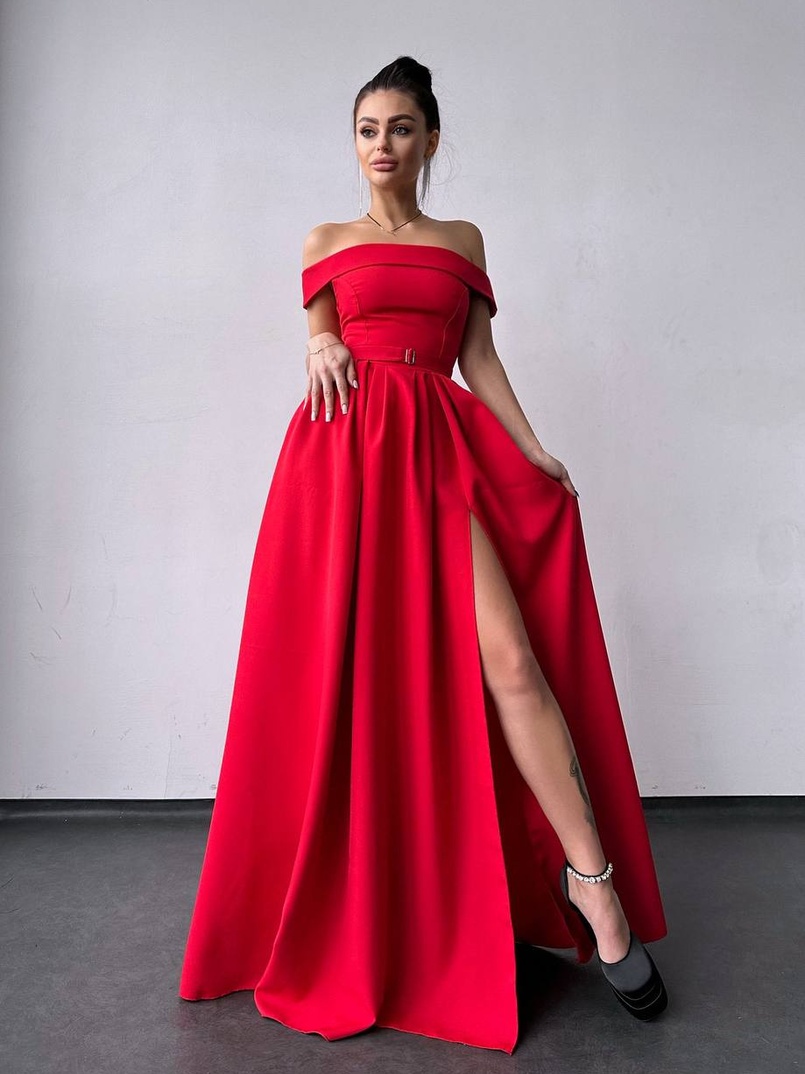 Сукня максі з відкритими плечима  | PUSHKA SHOP