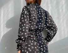 Платье-рубашка с присобранной юбкой  | PUSHKA SHOP