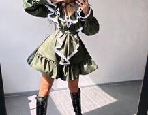 Котонова сукня декорована мереживом    | PUSHKA SHOP