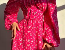 Улюблена сукня-міді зі шнурівкою на талії  | PUSHKA SHOP